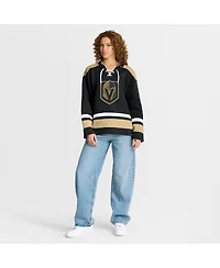 Fanatics Women's Black Vegas Golden Knights Icing Long Sleeve Lace Up Sweatshirt