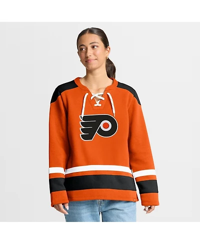 Fanatics Women's Orange Philadelphia Flyers Icing Long Sleeve Lace Up Sweatshirt