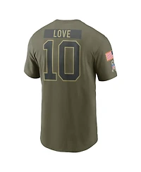 Nike Men's Love Olive Green Bay Packers 2025 Salute to Service Name Number T-Shirt