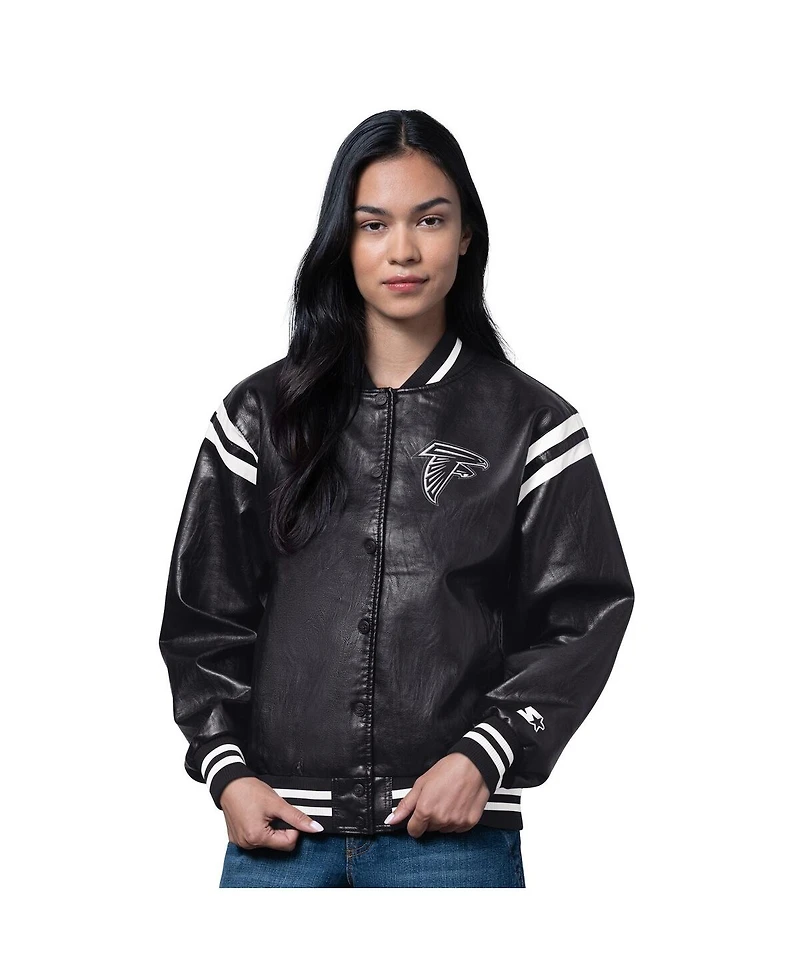 Starter Women's Black Atlanta Falcons High Heat Full-Snap Varsity Jacket