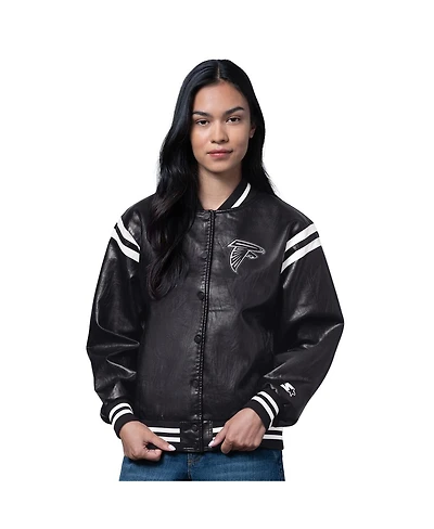 Starter Women's Black Atlanta Falcons High Heat Full-Snap Varsity Jacket