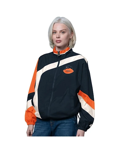 Starter Women's Navy/Orange Chicago Bears 1st Quarter Full-Zip Windbreaker Jacket