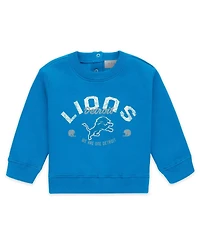 Wear by Erin Andrews Baby Boys and Girls 2-Piece Blue Detroit Lions Fleece Crewneck Pants Set