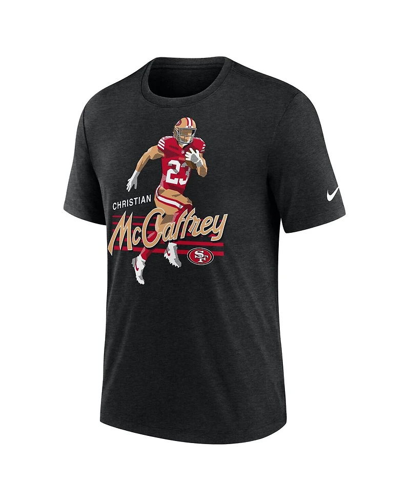 Nike Men's Christian McCaffrey Heather Black San Francisco 49ers Player Graphic T-Shirt