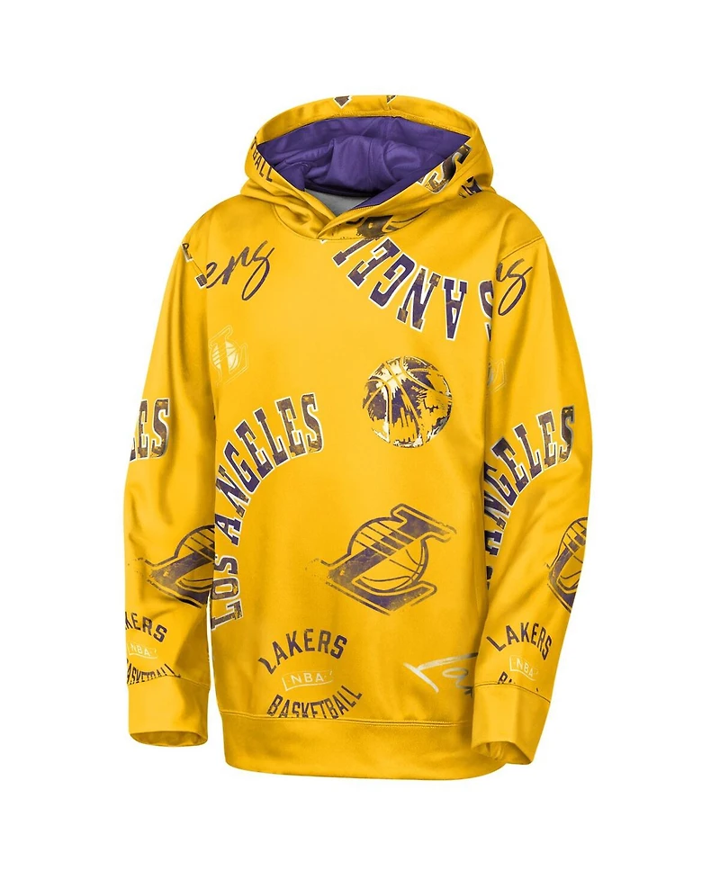 Outerstuff Big Boys and Girls Gold Los Angeles Lakers Moving Violation Hoodie