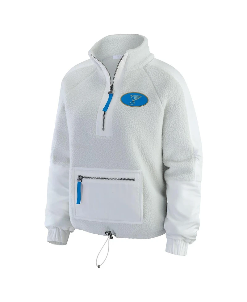 Wear by Erin Andrews Women's Gray St. Louis Blues Polar Fleece Quarter-Zip Jacket