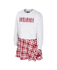 Colosseum Big Girls 2-Piece Gray Arkansas Razorbacks Marceline Plaid Skirt and Top Set