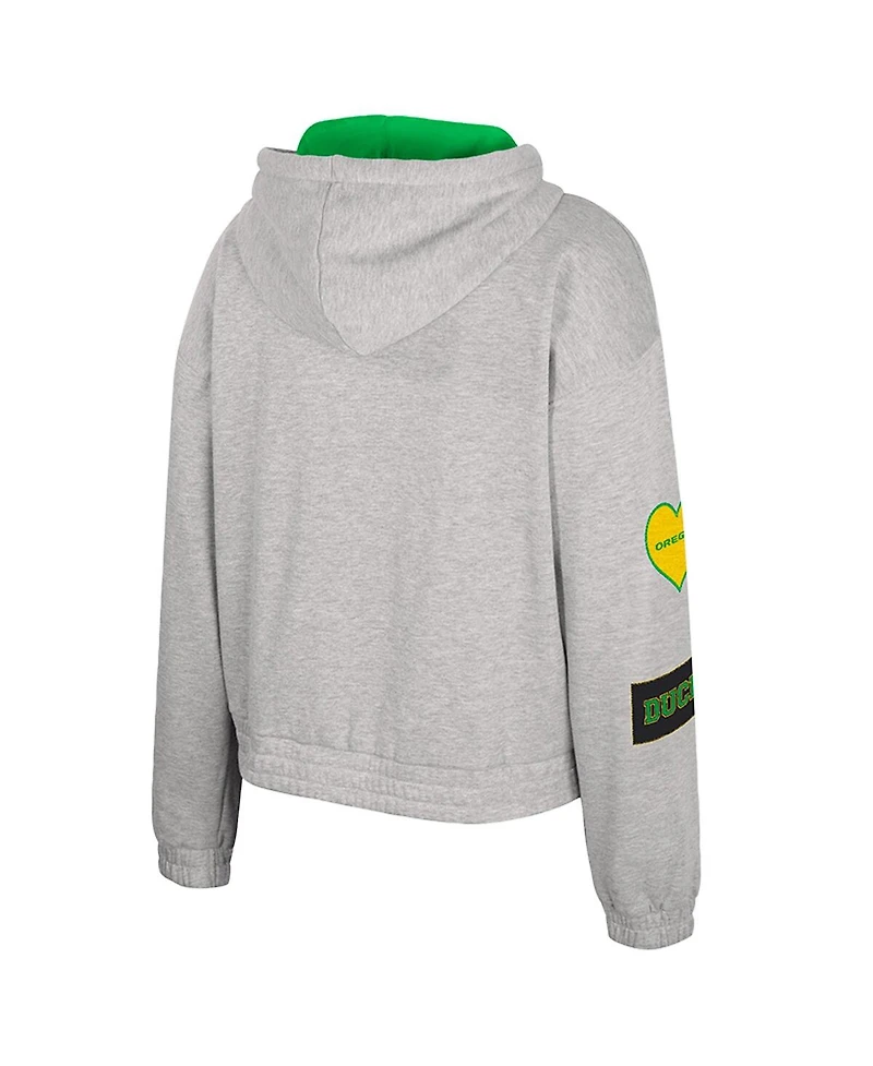 Colosseum Women's Gray Oregon Ducks Alfie Full-Zip Hoodie Jacket