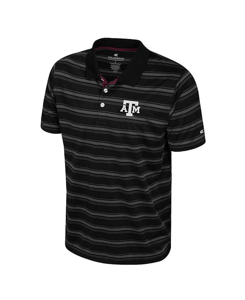 Colosseum Men's Black Texas A&M Aggies Milk Steak Polo Shirt