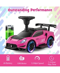 Gymax Electric Kids Ride on Push Car Maserati Licensed Foot to Floor w/Horn