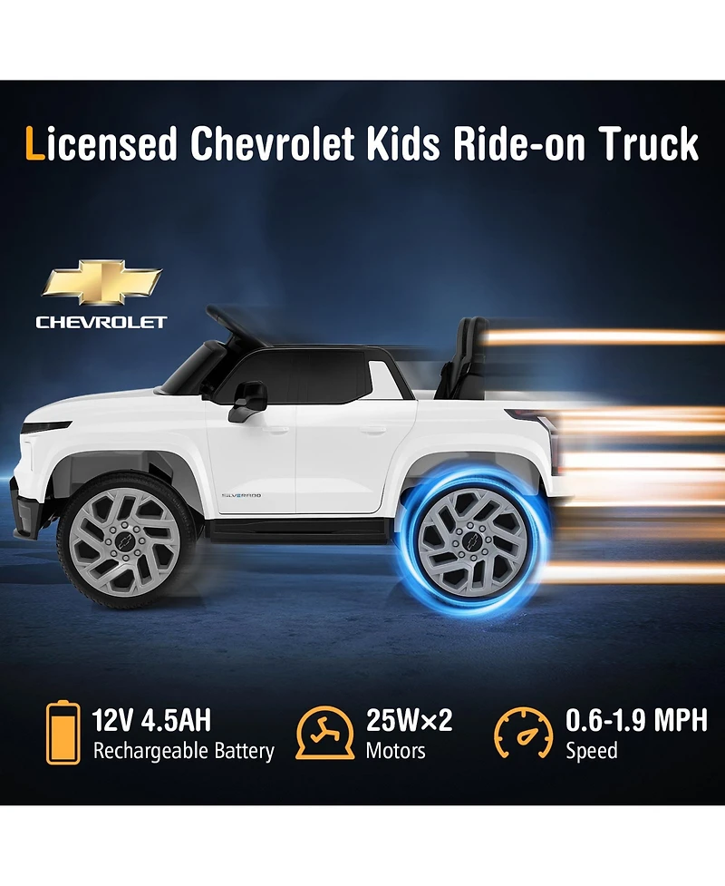 Gymax Ride on Car 12V Licensed Chevrolet Truck Kids' Electric Vehicles Gift for 3+