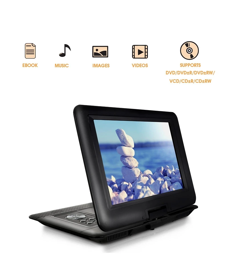 Trexonic 14.1 Inch Portable Dvd Player with Swivel Tft-lcd Screen and Usb,Sd,Av Inputs