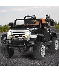 12V MP3 Kids Ride On Truck Car Rc Remote Control w/ Led Lights Music, Black
