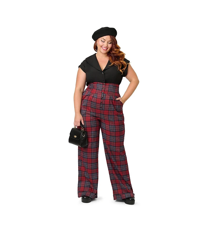 Unique Vintage Plus High Waist Trouser
