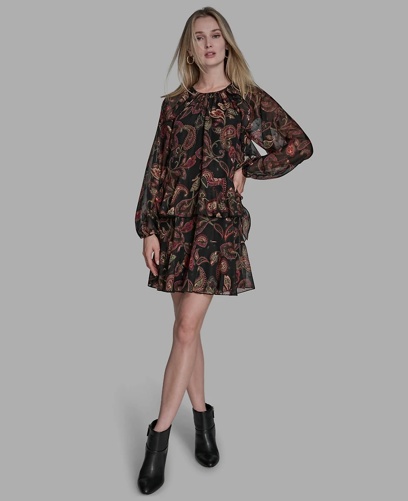 Bcbg Women's Crewneck Long Sleeve Dress
