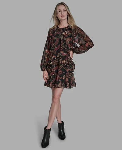 Bcbg Women's Crewneck Long Sleeve Dress