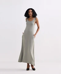 Reistor Women's Maxi Dress with Shoulder Tie-Details