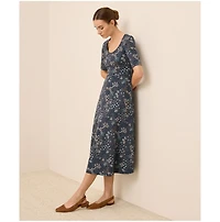 Pact Women's Organic Cotton Fit & Flare Scoop Midi Dress