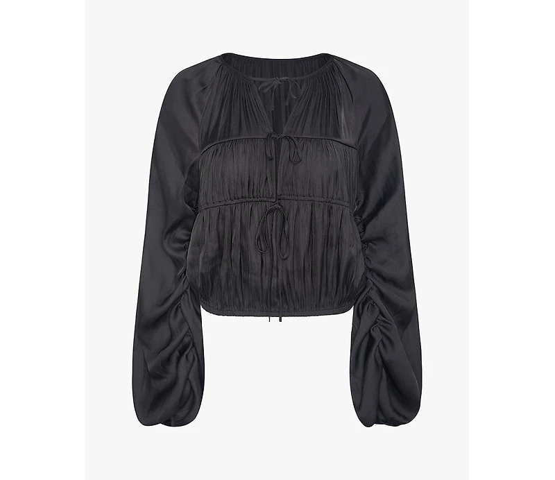 WeWoreWhat Women's Cocoon Sleeve Front Tie Top