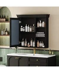 Casainc 30'' x 28'' Wall Mounted Medicine Cabinet with Mirror & Storage Organizer