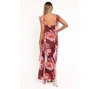 Petal and Pup Women's Chiara Maxi Dress - Burgundy Peony