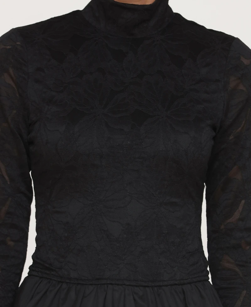 Avec Les Filles Women's Mock Neck Mini Dress