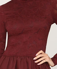 Avec Les Filles Women's Mock Neck Mini Dress