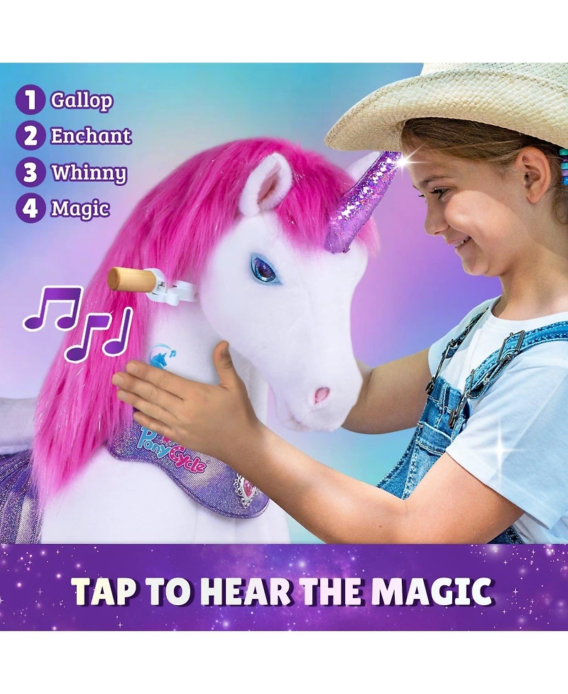 PonyCycle Model Y Pink/Purple Unicorn Rideable Toy for Age 4