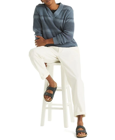 Nautica Men's Striped Long Sleeve Sweater