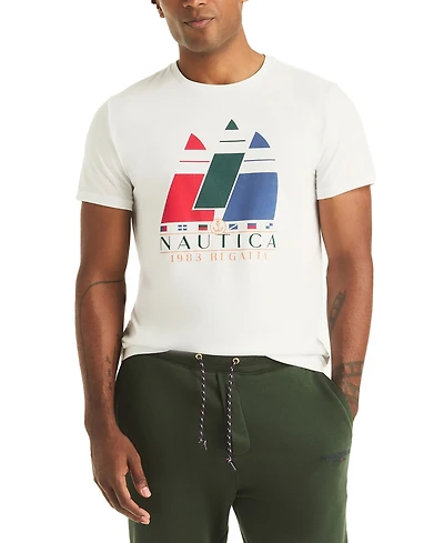 Nautica Men's Short Sleeve Modern Sailboat Graphic T-Shirt