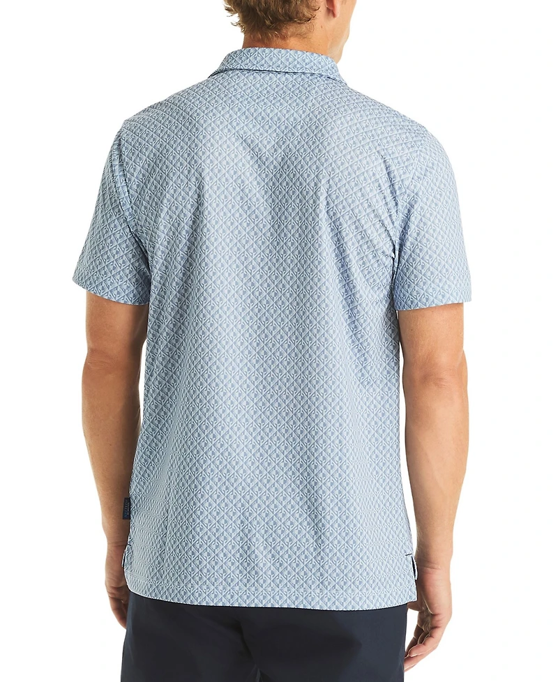 Nautica Men's Printed Short Sleeve Polo Shirt