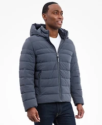 Michael Kors Men's Dressy Hooded Stretch Packable Jacket