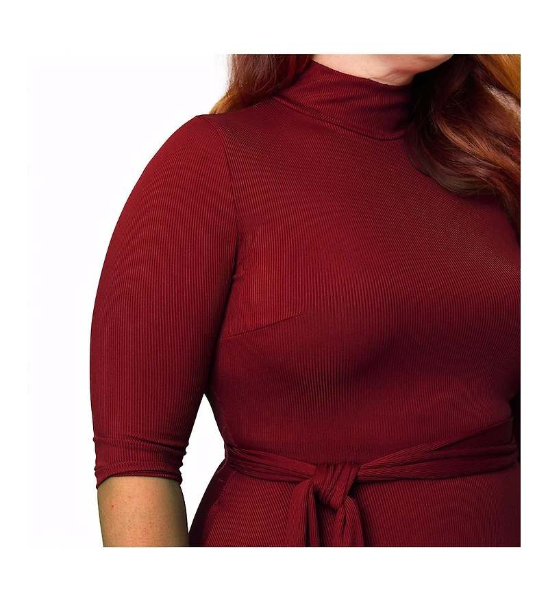 Unique Vintage Plus 1950s Turtleneck Midi Dress