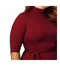 Unique Vintage Plus 1950s Turtleneck Midi Dress