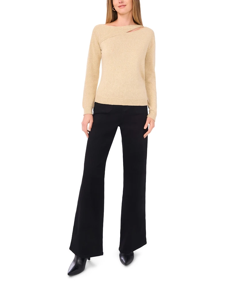 Vince Camuto Women's Metallic Asymmetric Cutout Sweater