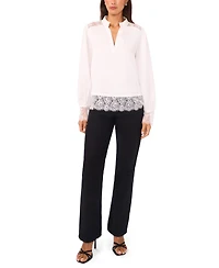 Vince Camuto Women's Half Placket Long Sleeve Top