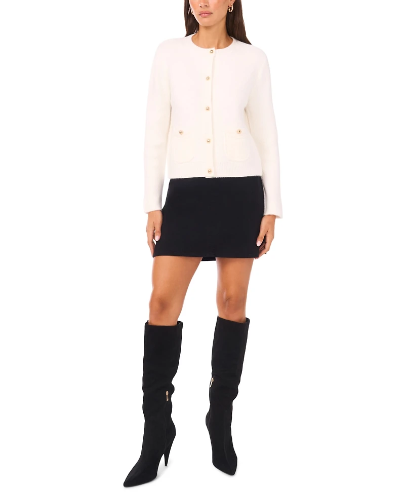 Vince Camuto Women's Patch Pockets Long Sleeves Cardigan