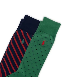 Polo Ralph Lauren Men's Dot & Stripe Slack Socks, 2-Pack