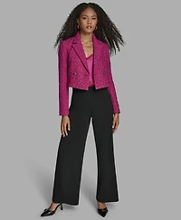 Bcbg Women's Novelty Long Sleeve Cropped Jacket