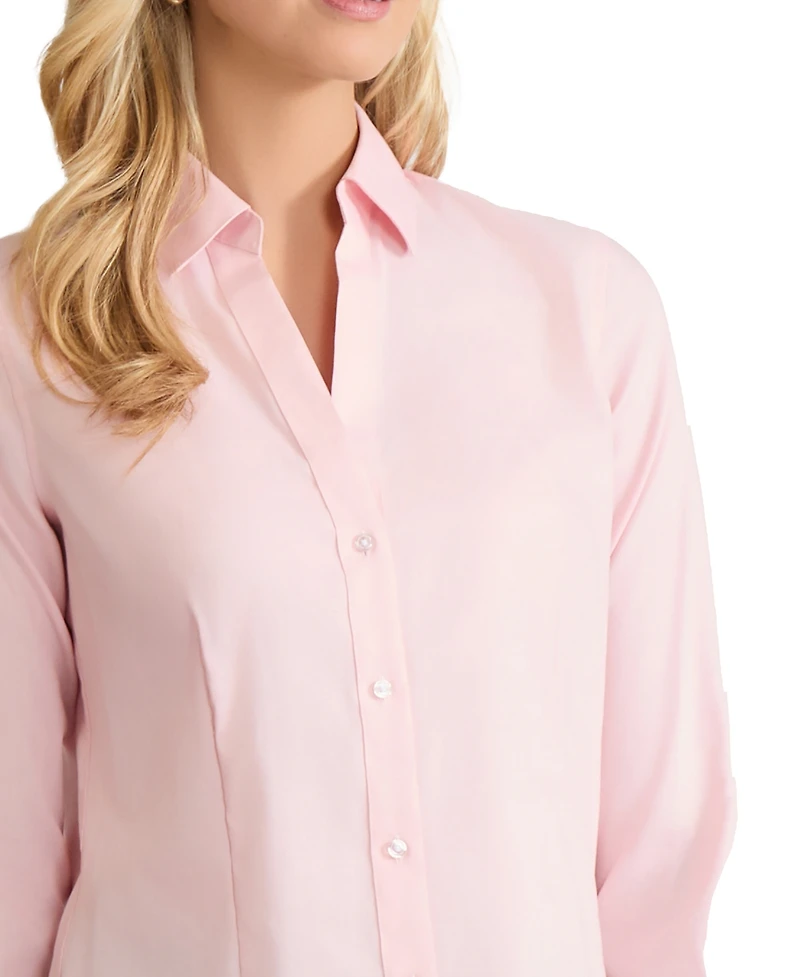 Jones New York Women's Easy Care Button Up Long Sleeve Blouse