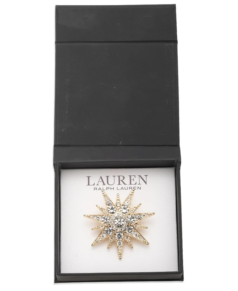 Lauren Ralph Lauren Gold-Tone Crystal Starburst Pin