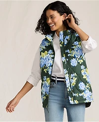Lands' End Women's Print FeatherFree Quilted Insulated Vest