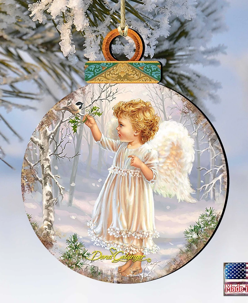 Designocracy Woodland Angel Bird Holiday Ornament