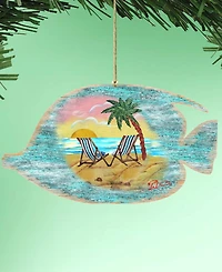 Designocracy Rustic Tropical Fish Wooden Ornament