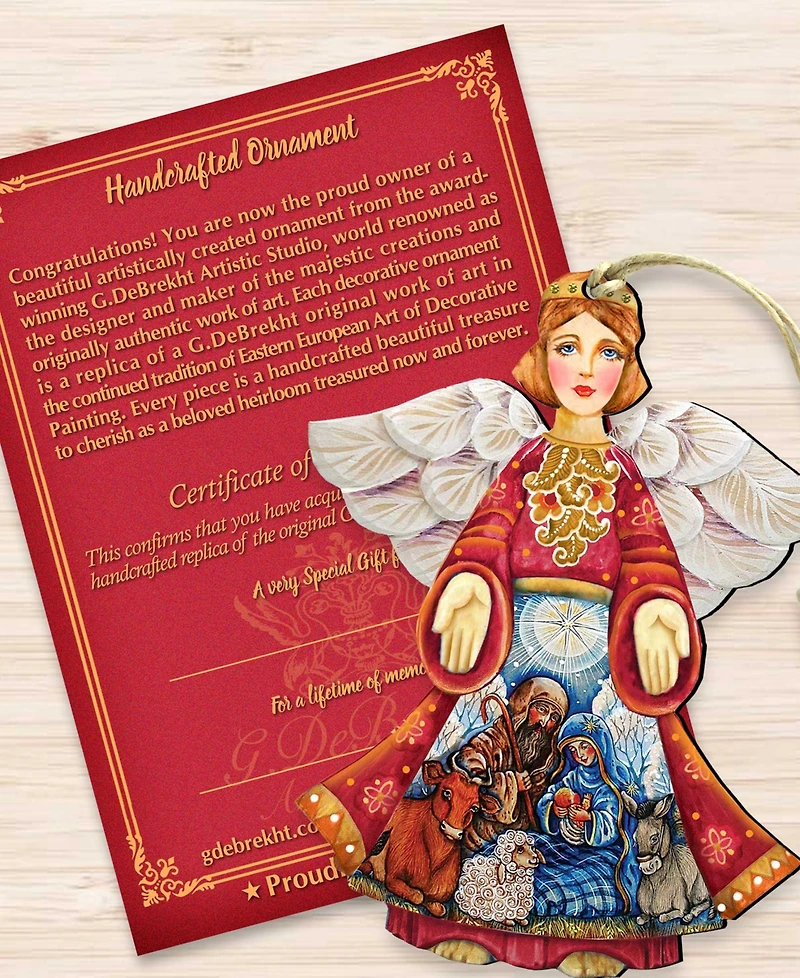 Designocracy Nativity Christmas Angel Ornament