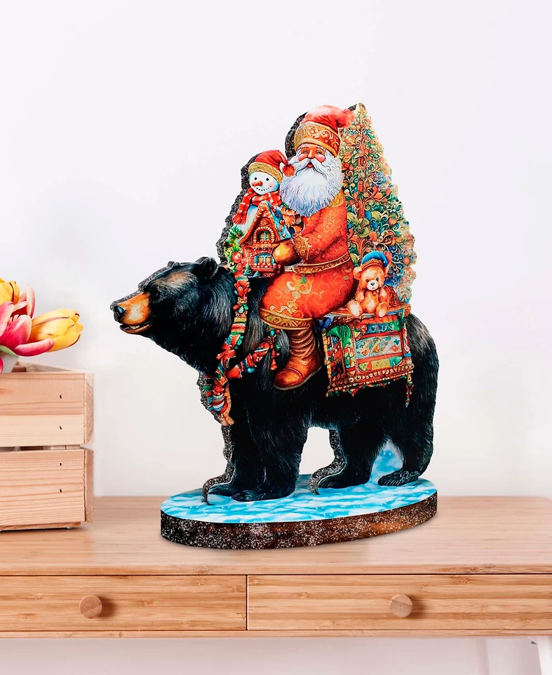 G. Debrekht Santa Claus Black Bear Friend Centerpiece