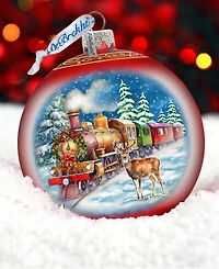 G. Debrekht Antler Express Le Glass Christmas Ornament