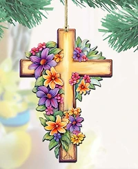Designocracy Serenity Cross Christmas Ornament