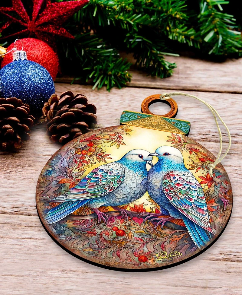Designocracy 12 Days of Christmas Wood Ornaments, Set 12