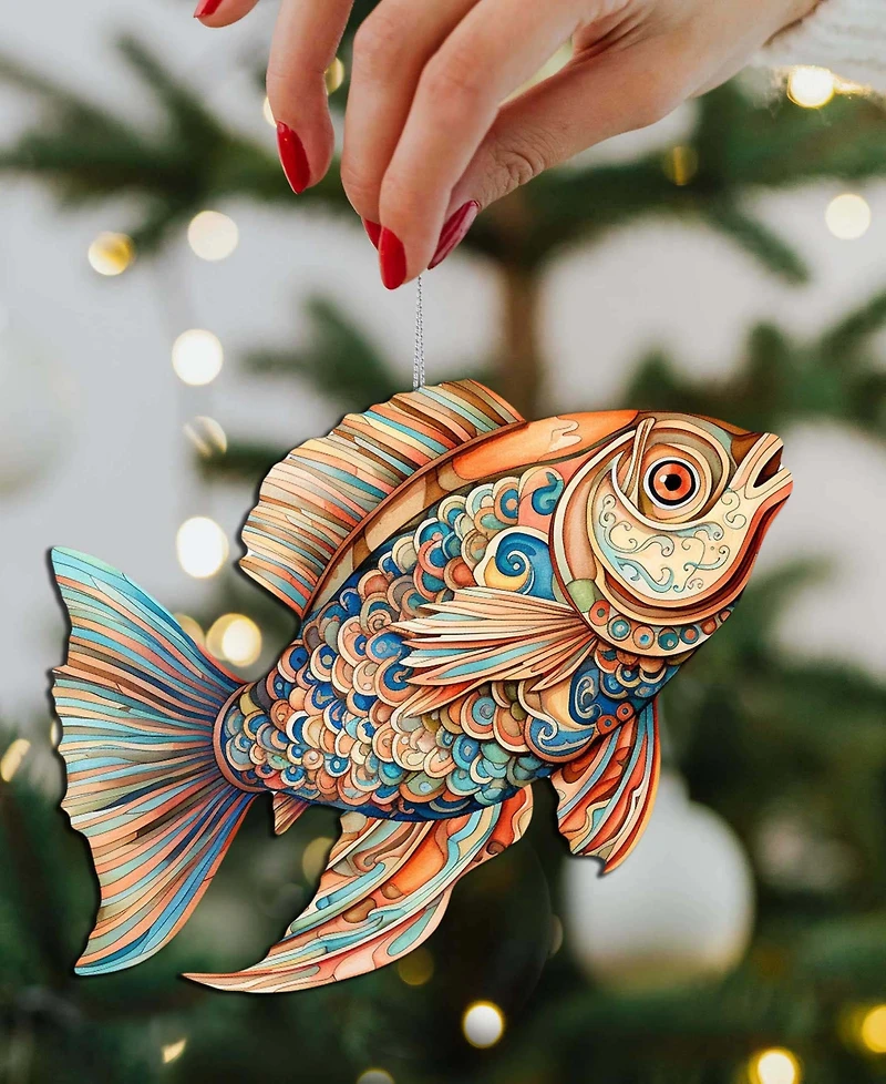 Designocracy Colorful Fish Holiday Ornaments, Set of 3